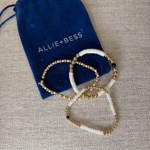 Gold and White Bracelet Trio